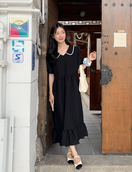 いつでもどこでも似合うプラスサイズ専門のファッションモール 09women ベスト商品 Dress ドヘルセラポイントカラワンピース